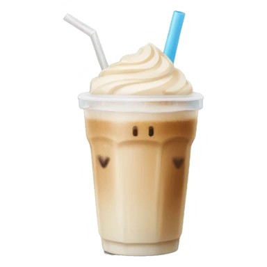 Ice latte with straw and ice  sticker
