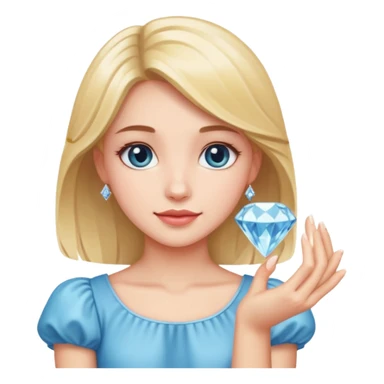 Pretty cute girl that hold Diamond in her hand sticker