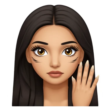 Baddie Latina emoji with fake lashes and nails sticker