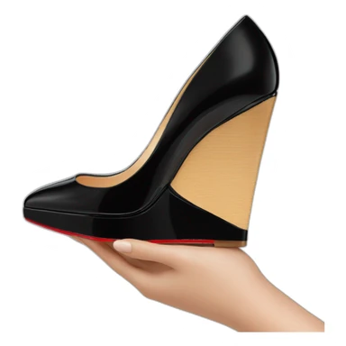 WEDGE heel LOUBOUTIN black PATENT sticker