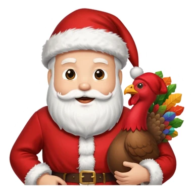 Santa hunting a turkey sticker