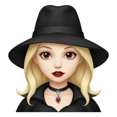 blonde vampire woman with hat sticker