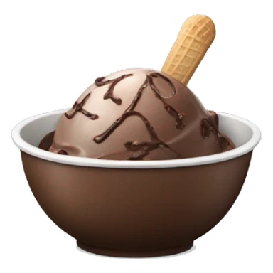 bowl of chocolate ice cream sticker