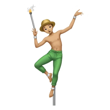 Light skin stripper dancing on pole smoking weed sticker