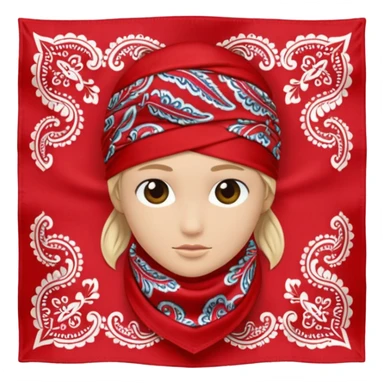 head bandana,Red, Negative: Character. sticker