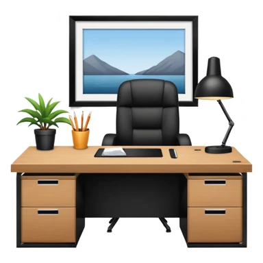 An office with an empty desk (the boss is not there) sticker