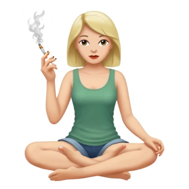 femme pieds nus qui fume sticker