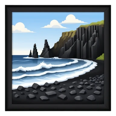 Reynisfjara black sand beach sticker