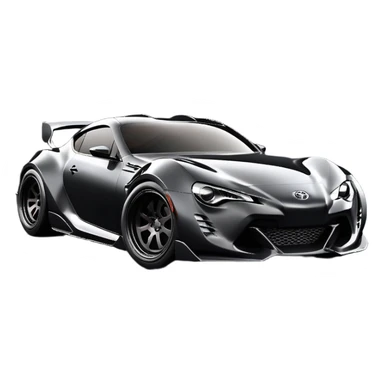  Venom’s aerodynamic opulent dark  futuristic concept loosely based on 2013 Toyota 86 (flat long straight faceted mechanical body) lightweight stealthy street hot rod drifter  sticker