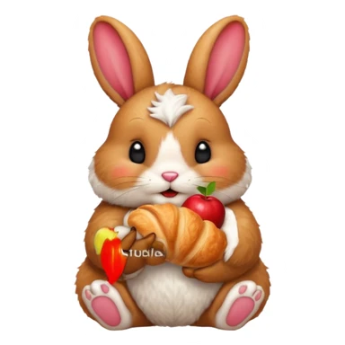 apple bunny croissant sticker