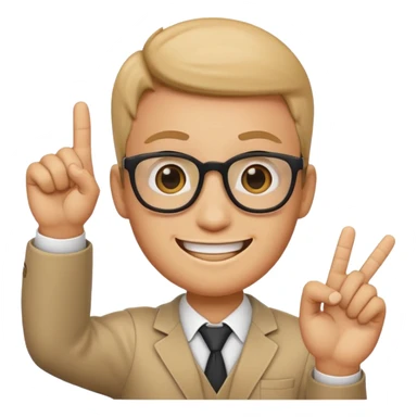 Nerd emoji with a finger in the air sticker