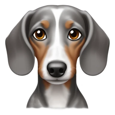 Dapple Dachshund brown eyebrows grey and white face sticker