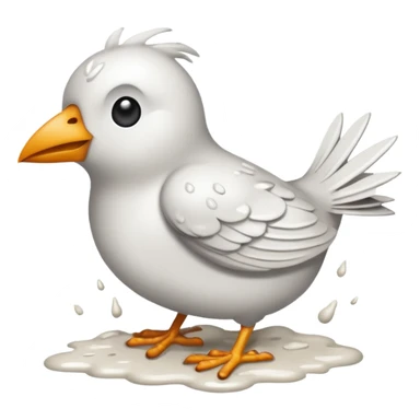 Bird pooping sticker