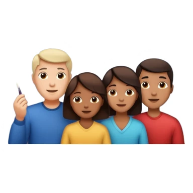 family watching fireworks sticker