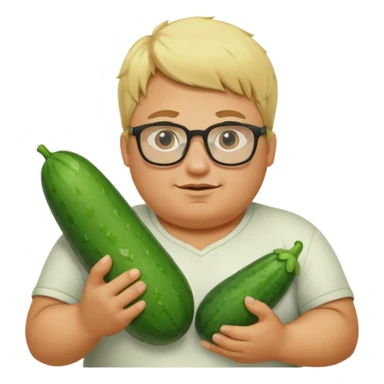 make a cucumber gamer, blonde and fat, male. show cucumbers sticker