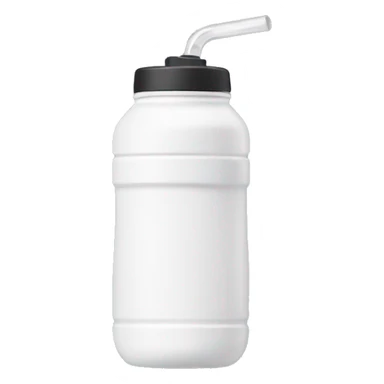 white water bottle with handle and straw sticker