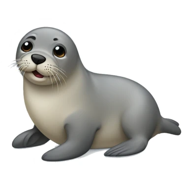 seal pup wearing a soft coat sticker