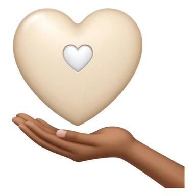 White love heart in palm sticker