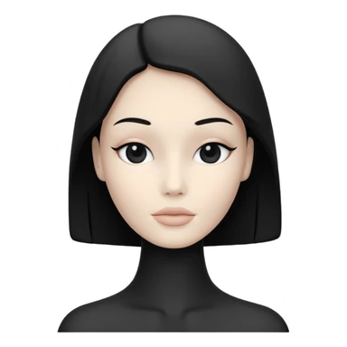 Minimalistic flat vector icon, iOS style, thin black contour on white background. Matte black mannequin in front of in 3D monochrome style. sticker