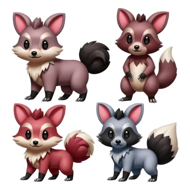 Teddiursa-Minccino-Obstagoon-fusion  sticker