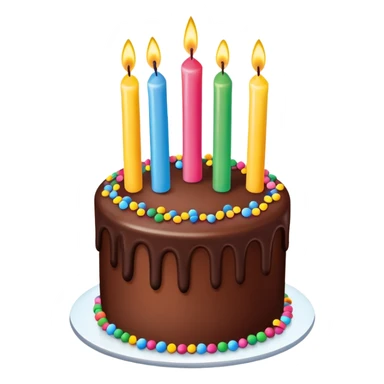 birthday cake with candles and frosting sticker