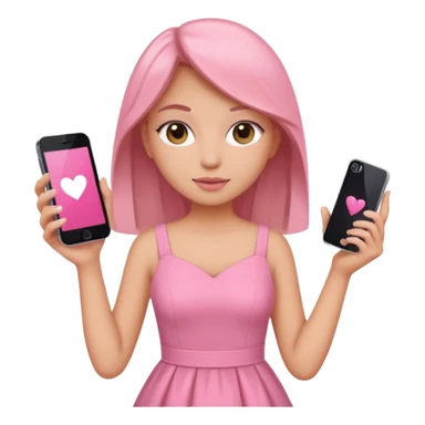 pink dressed girl online shopping  sticker