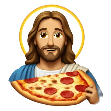 Jesus but a slice of pizza sticker