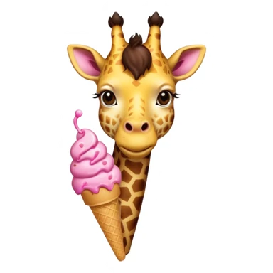 dondurma yiyen zürafa sticker