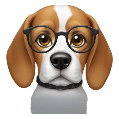 Beagle dog wearing round glasses  sticker