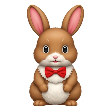 brown bunny with red bowtie sticker