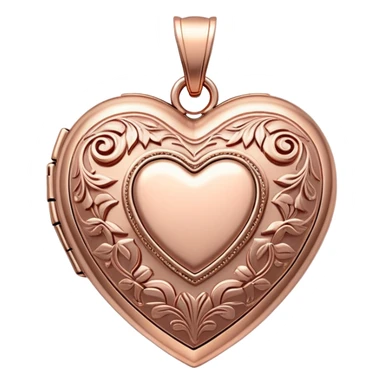 Rose gold heart locket with decorative details sticker
