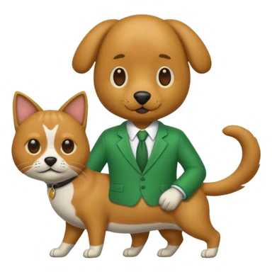 Chien sur un chat qui pete avec une lueur de vert qui le suit  sticker