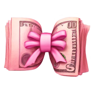Pink money with a bow sticker