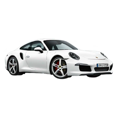 white new Porsche 911  sticker