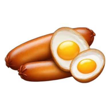 a saussage and two eggs sticker