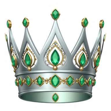 silver feminine crown with emeralds sticker