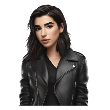 dua lipa with leather jacket sticker