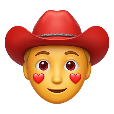 Cowboy emoji with hearts around it  sticker