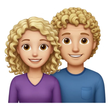 White men with brown hair and white brown girl with blonde curly hair sticker