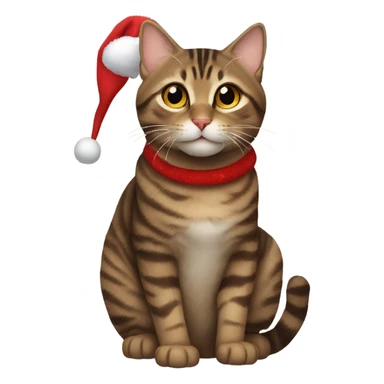 Cute brown tabby cat at a Christmas party  sticker