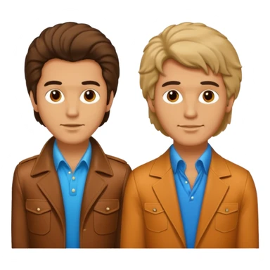 70s 80s men with hair style  sticker