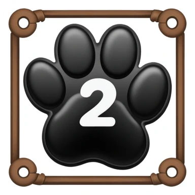 puppy paw print with number 12 inside and a border sticker