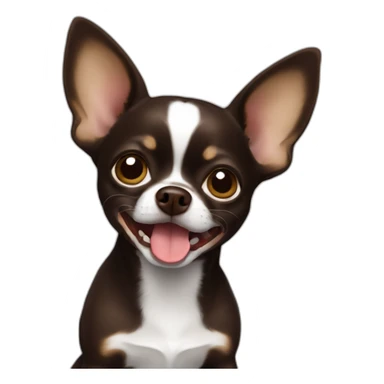 Dark Brown chihuahua lick sticker