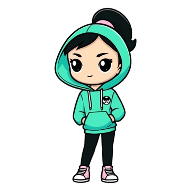 A girl with a power puffs girls hodi  sticker
