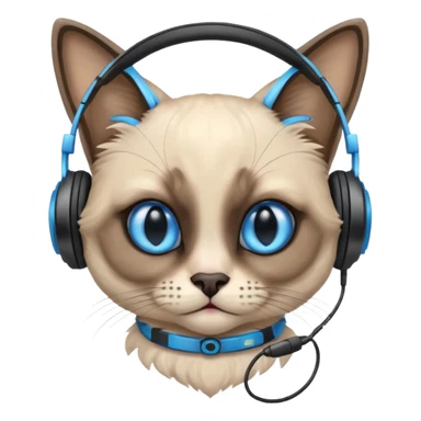 siamese cat with headphones sticker
