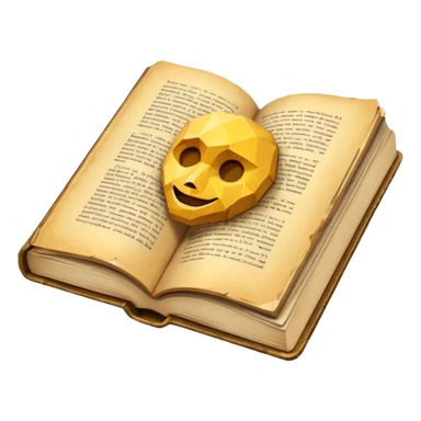 open old book low poly sticker