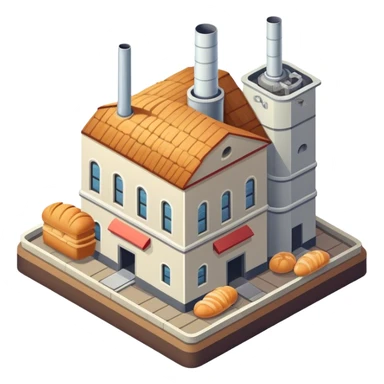 Isometric old bread factory  sticker