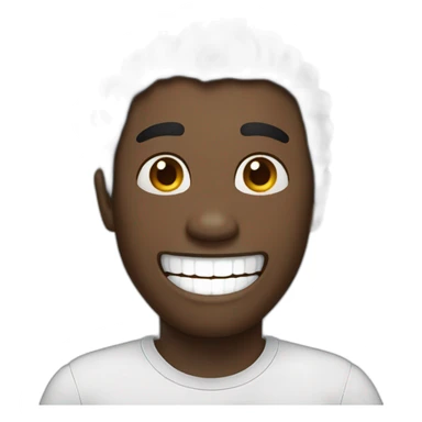 owerweight black hair man is laughing  sticker