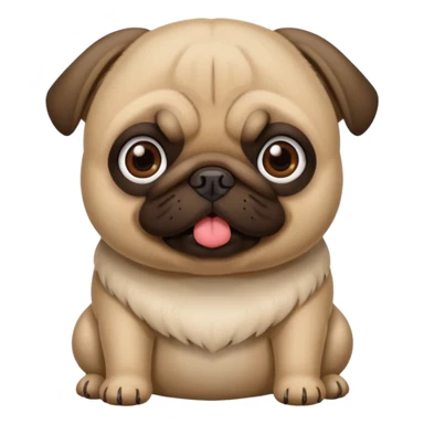 Pug fofo com pote de ração sem nada dentro sticker