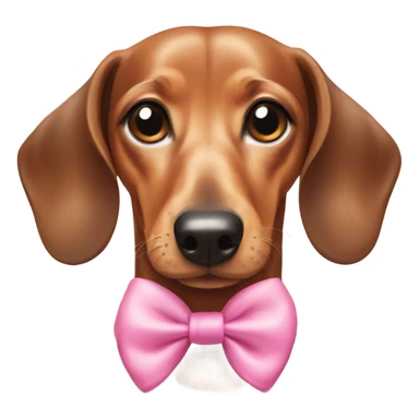 a dachshund wearing a pink bow sticker